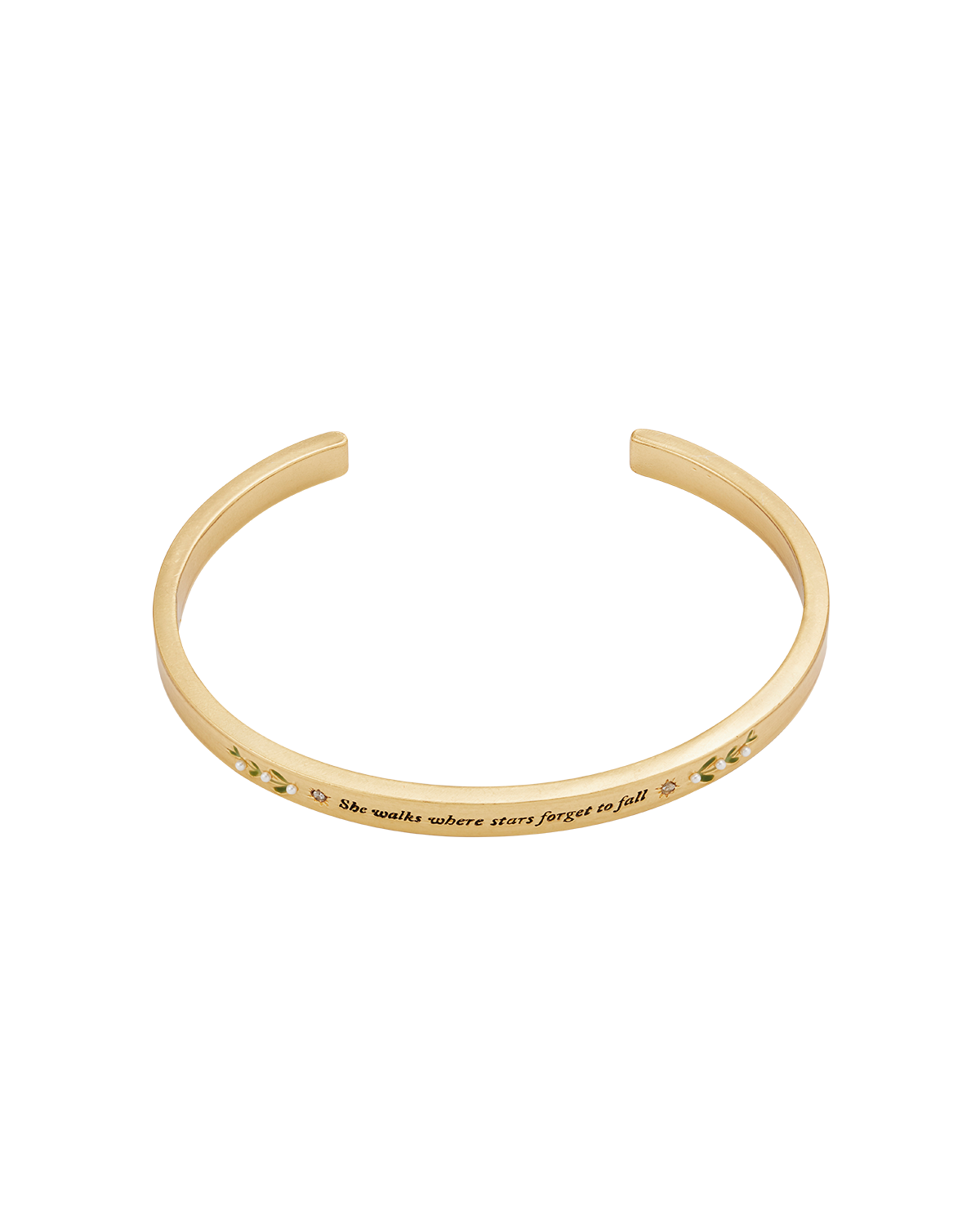 Niva Mistletoe Pearl Bangle in Gold