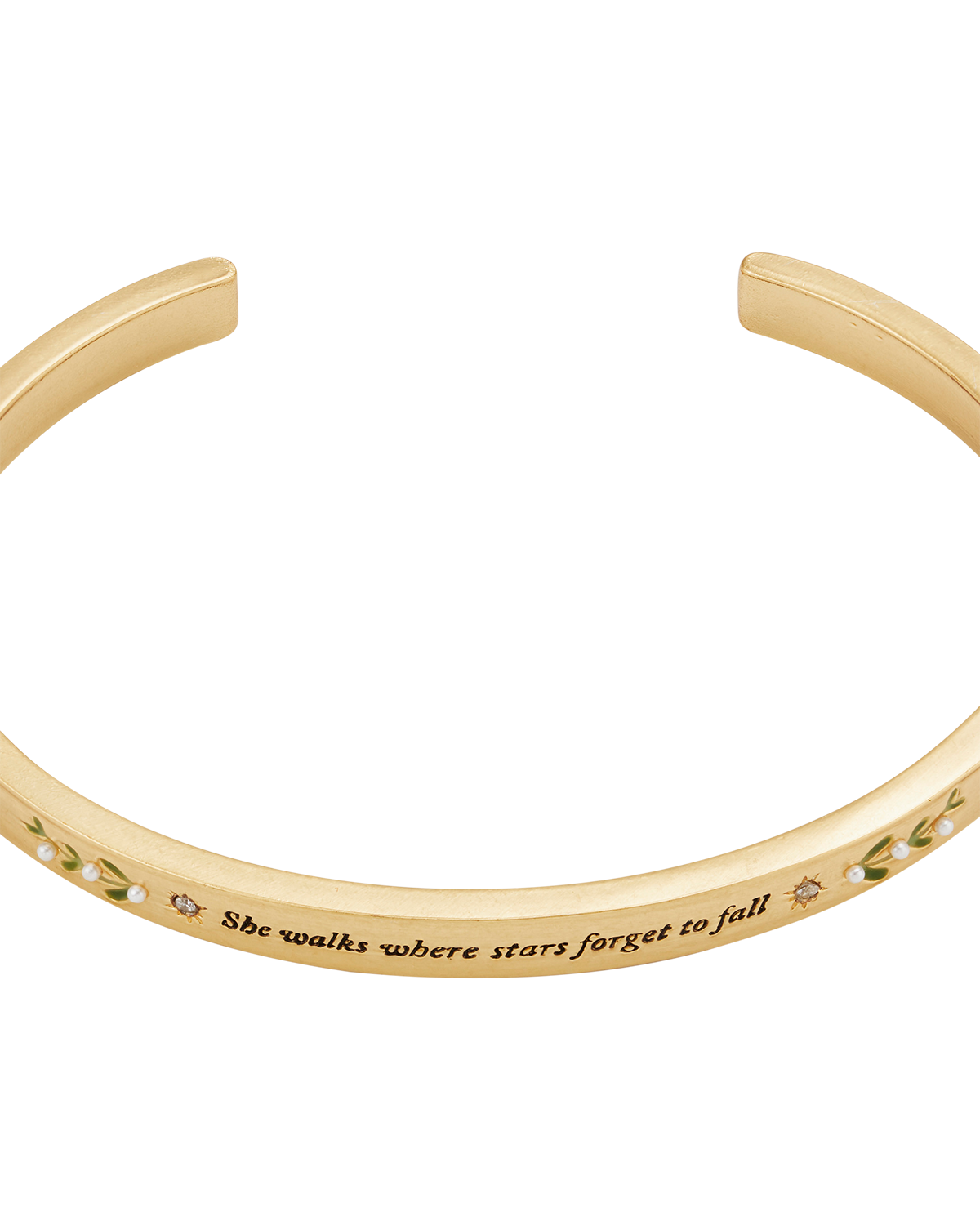 Niva Mistletoe Pearl Bangle in Gold