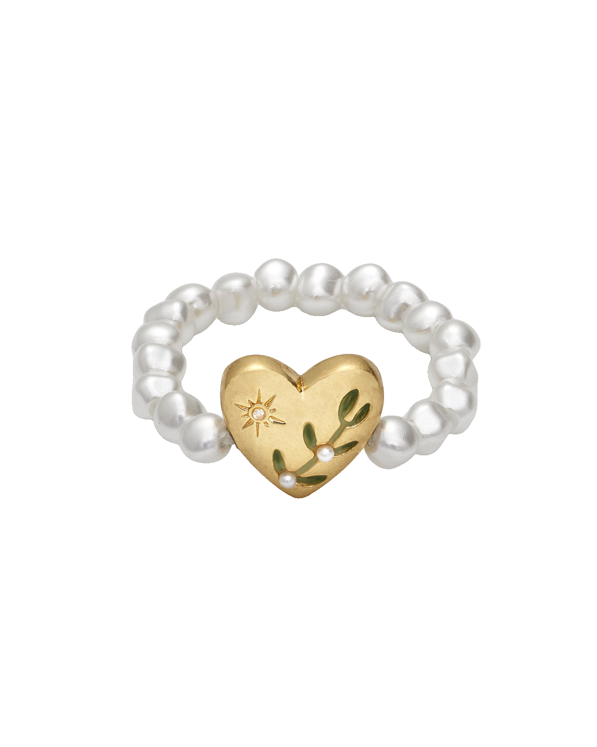 Niva Mistletoe Stretch Ring in Gold