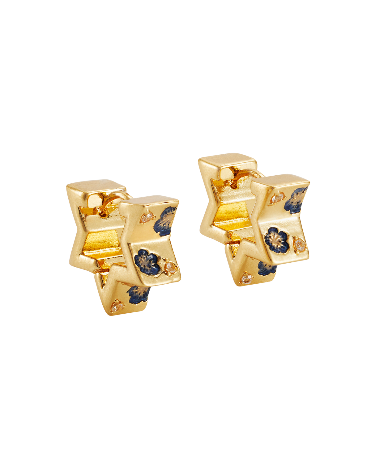 Larkspur Huggie Earrings in Gold