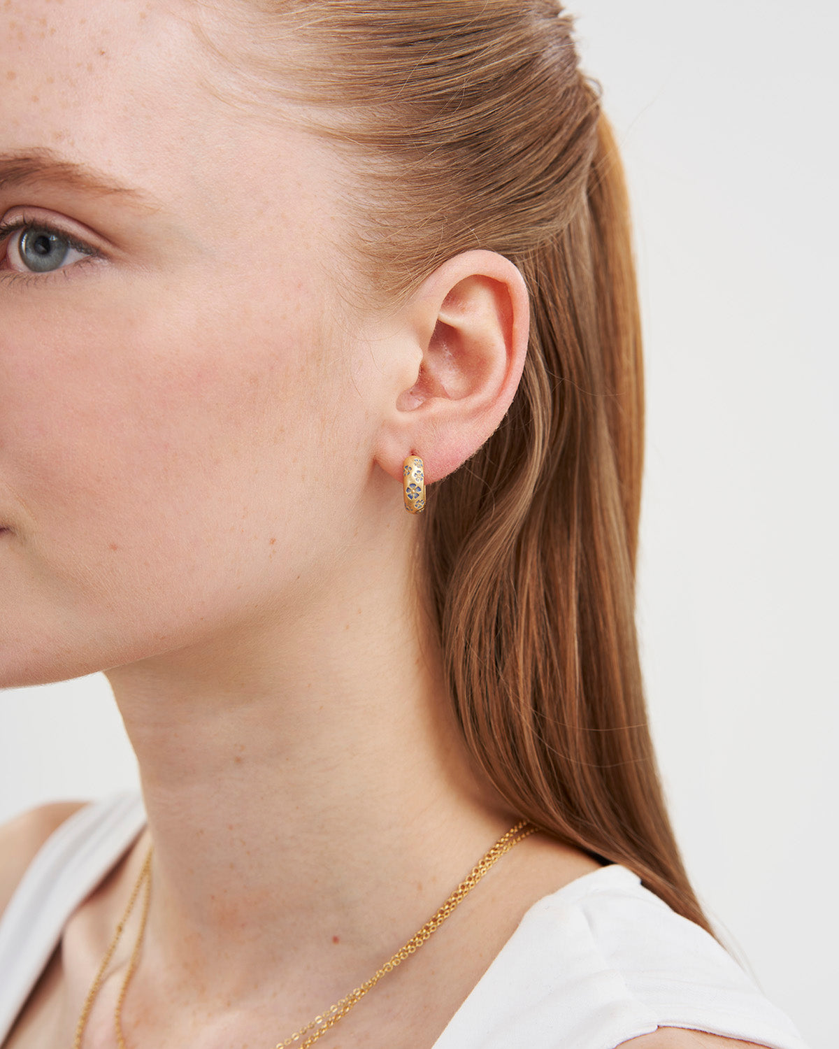 Periwinkle Huggie Earrings in Gold