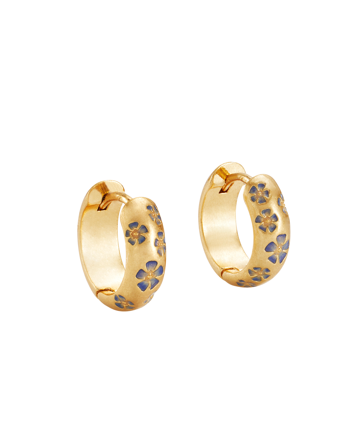 Periwinkle Huggie Earrings in Gold