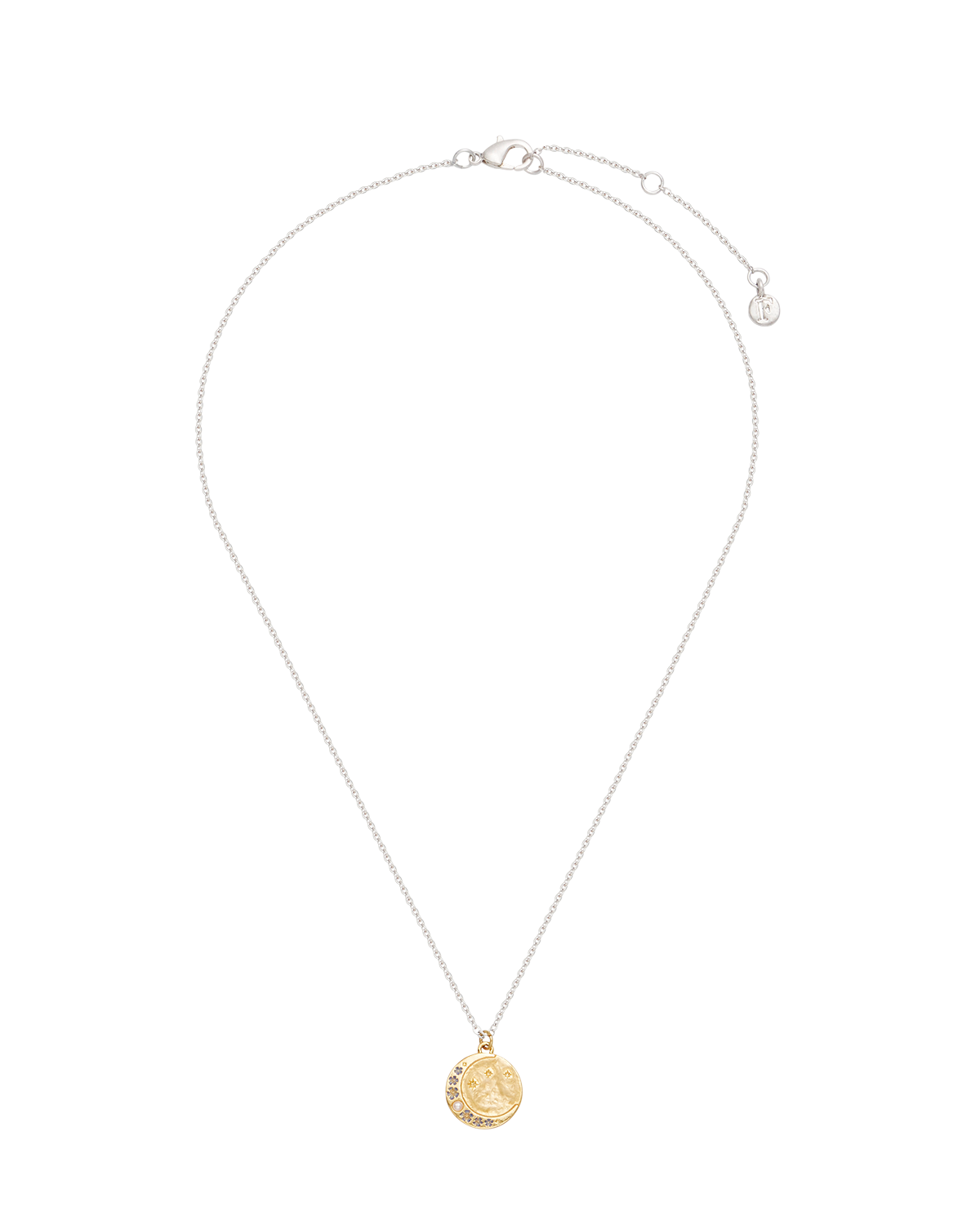 Selene Moon & Periwinkle Necklace in Gold
