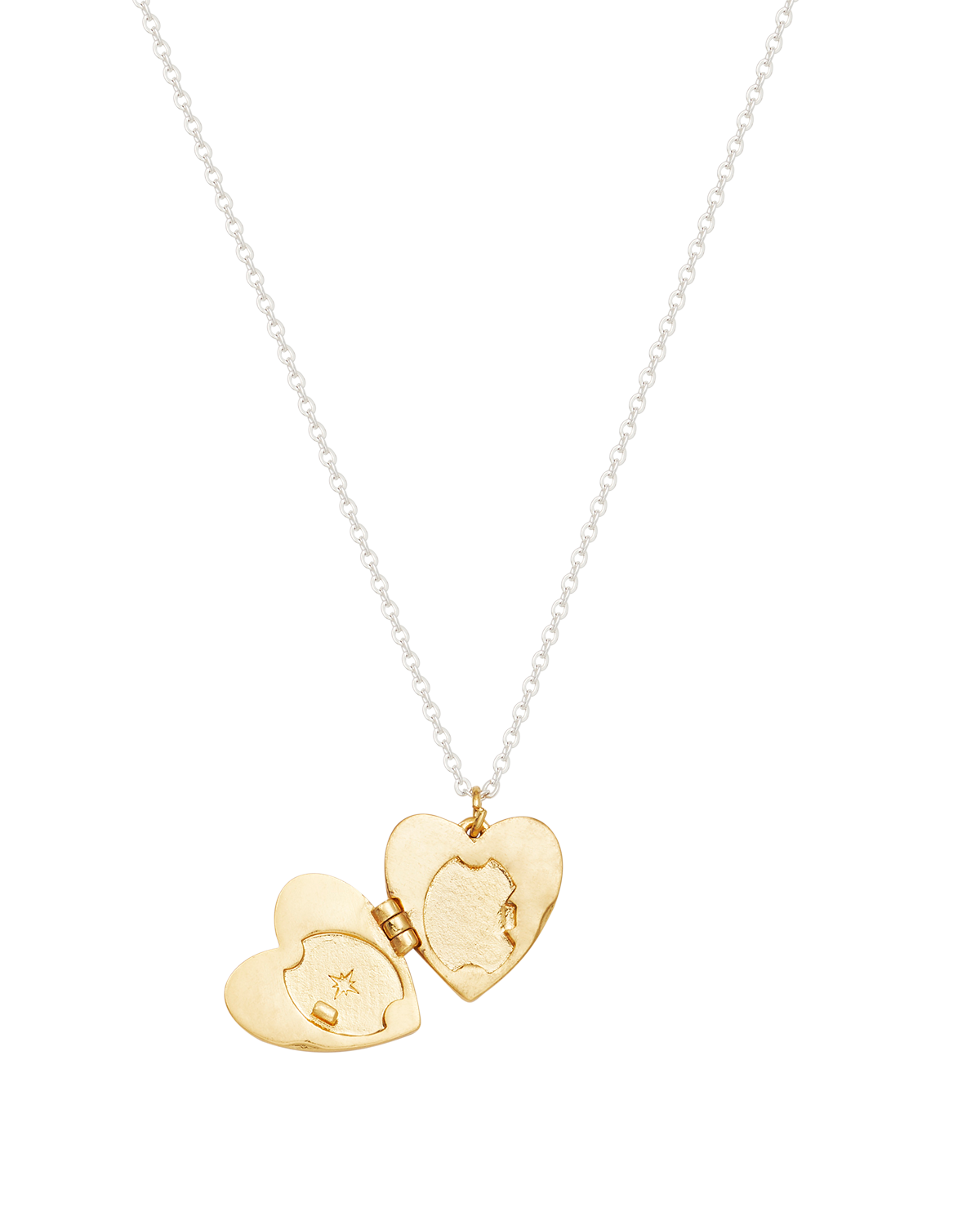 Selene Moon & Periwinkle Locket Necklace in Gold