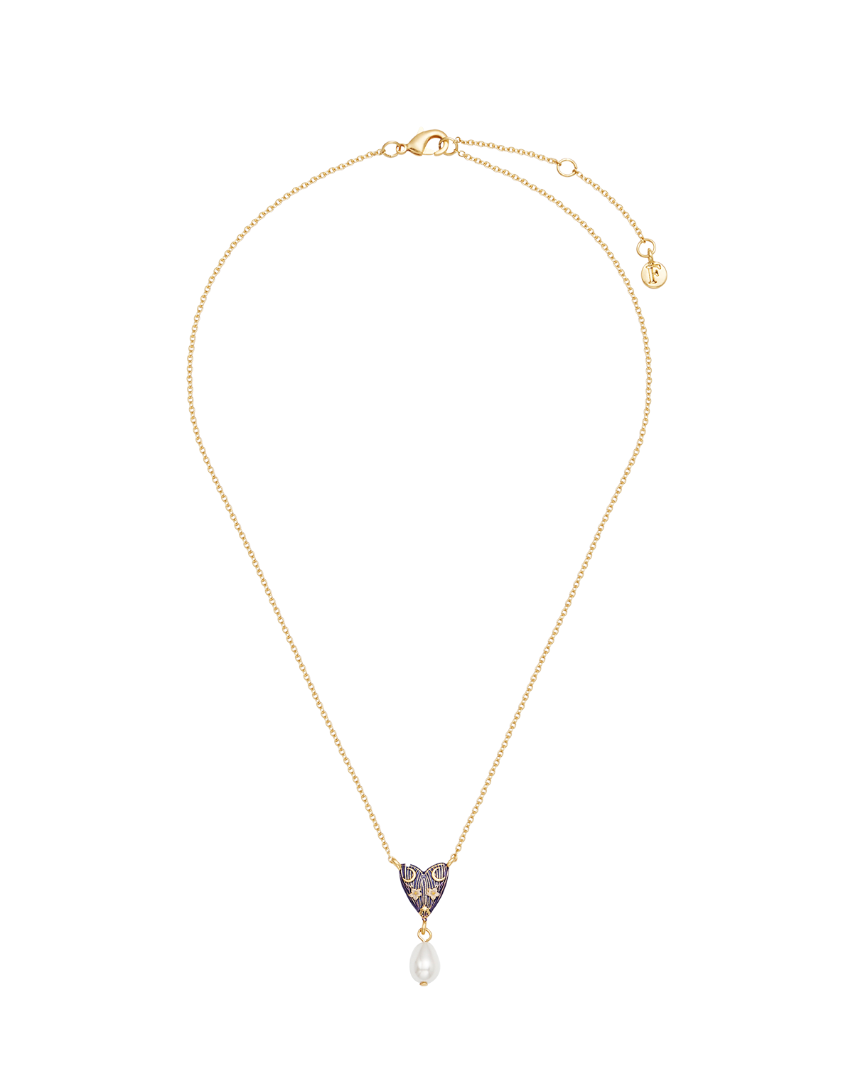Jasmine Moon Butterfly & Pearl Necklace in Gold
