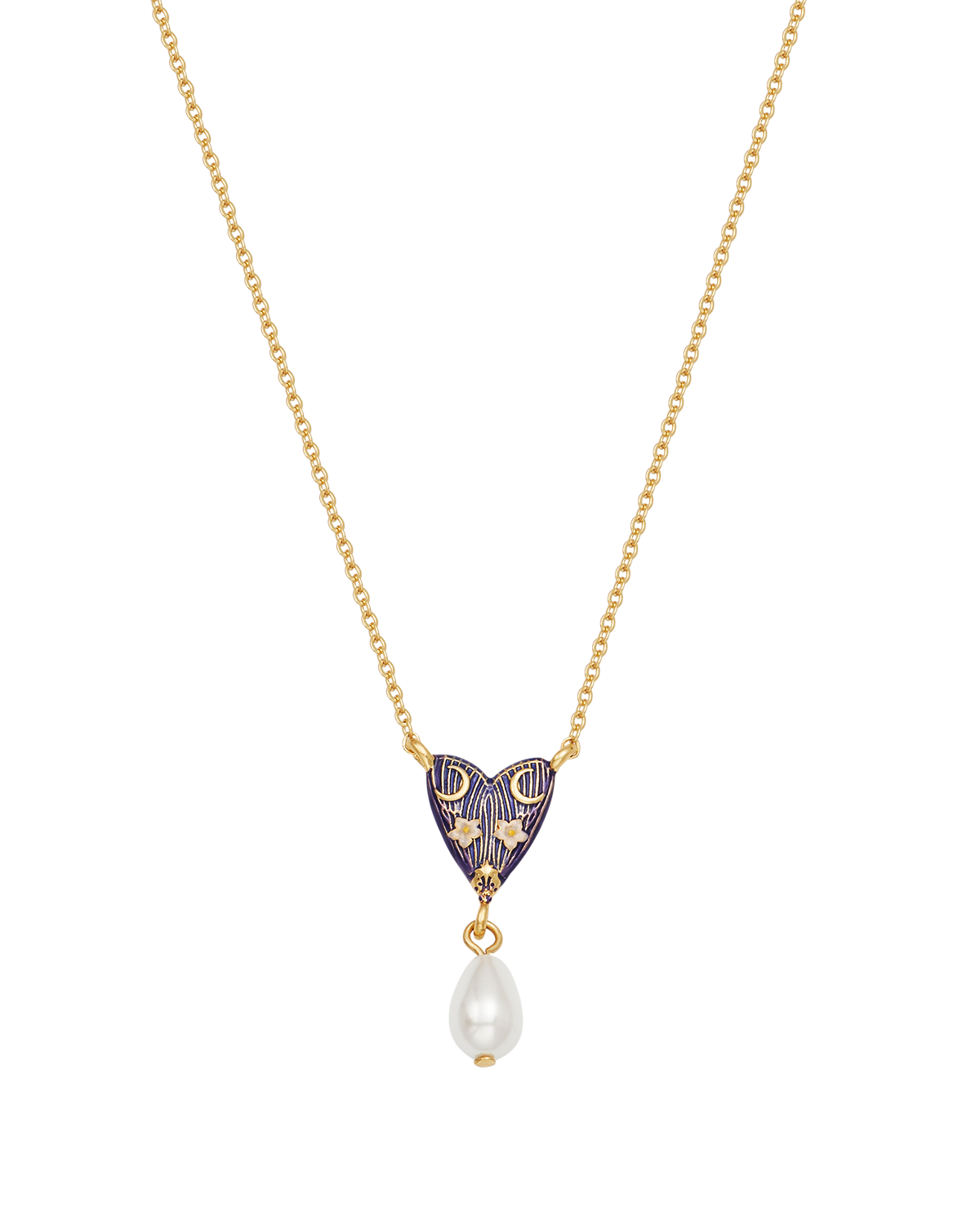 Jasmine Moon Butterfly & Pearl Necklace in Gold