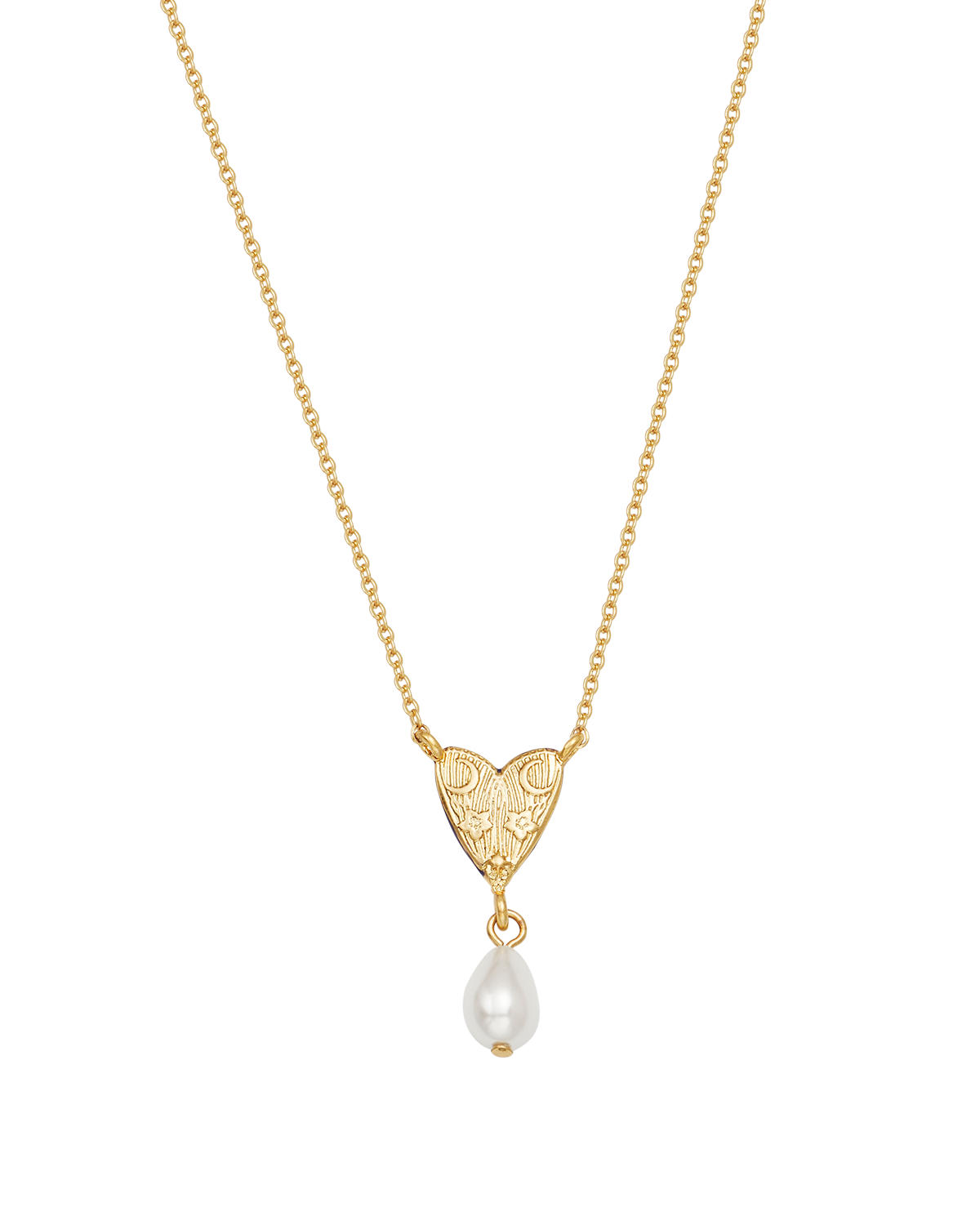 Jasmine Moon Butterfly & Pearl Necklace in Gold