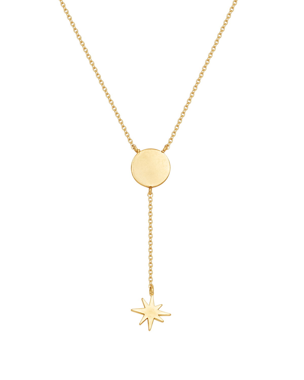 Sun Lariat Necklace in Gold