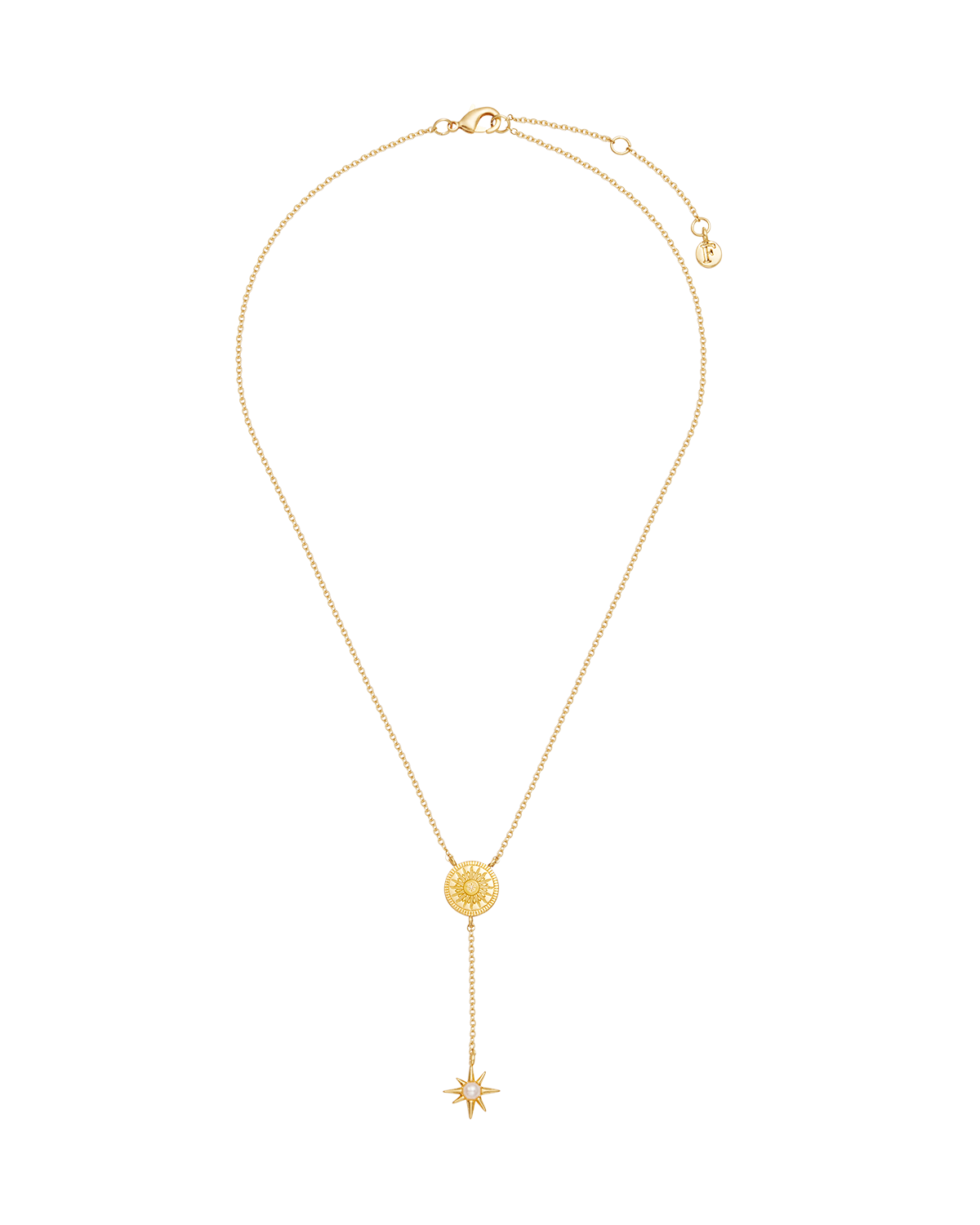 Sun Lariat Necklace in Gold