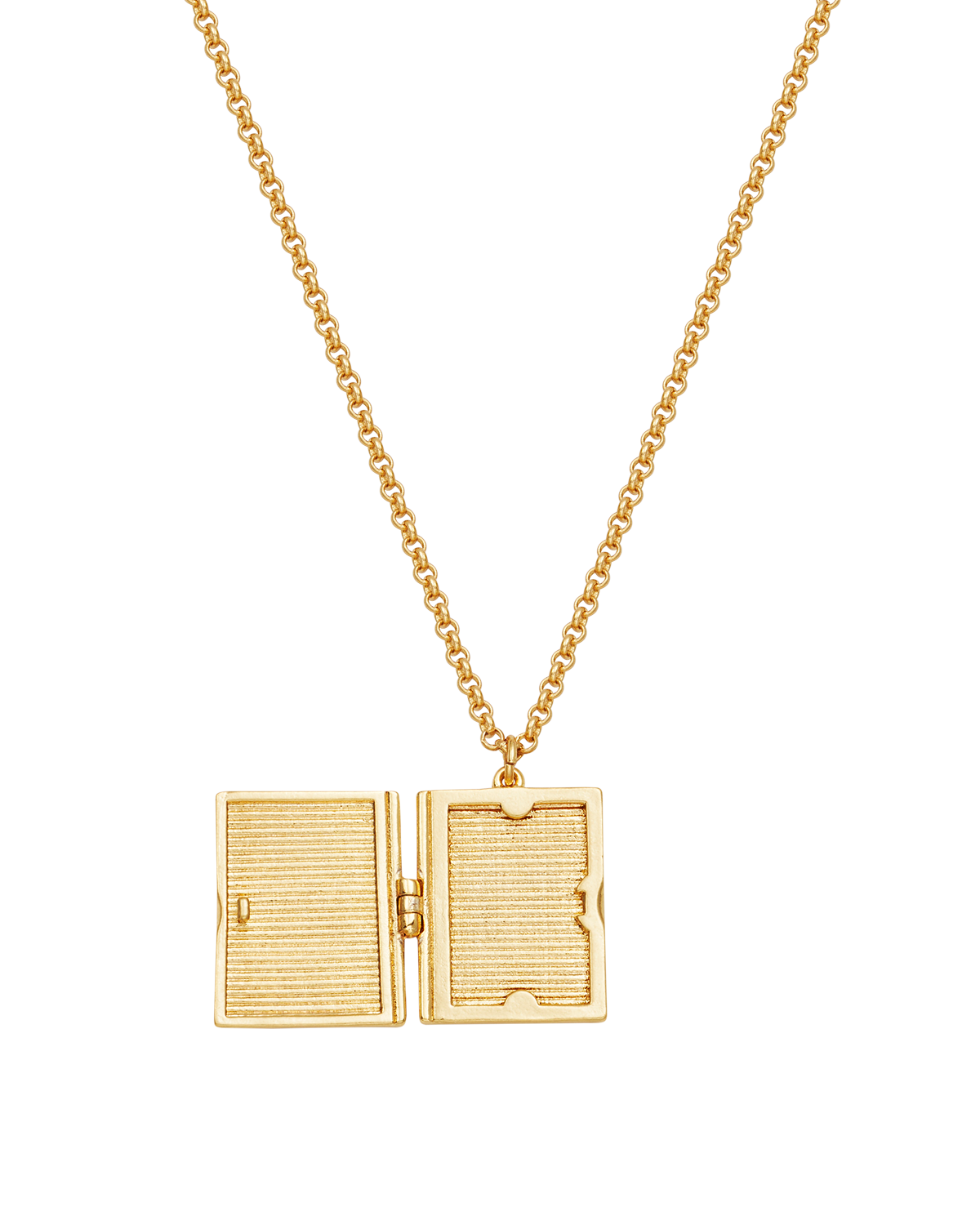 White English Rose Locket Necklace in Gold