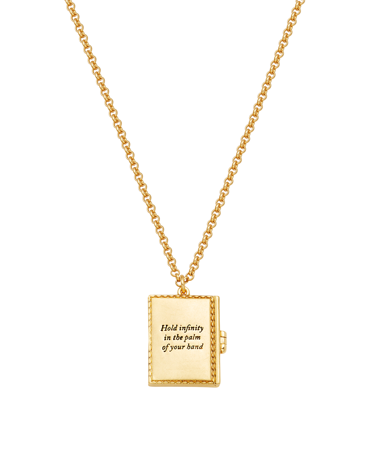 White English Rose Locket Necklace in Gold