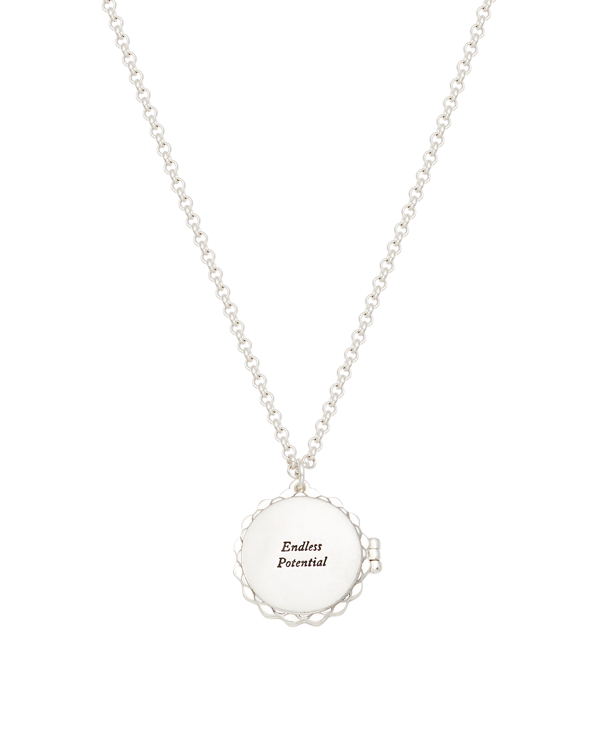 Ivy Blossom Medaillon-Halskette in Silber