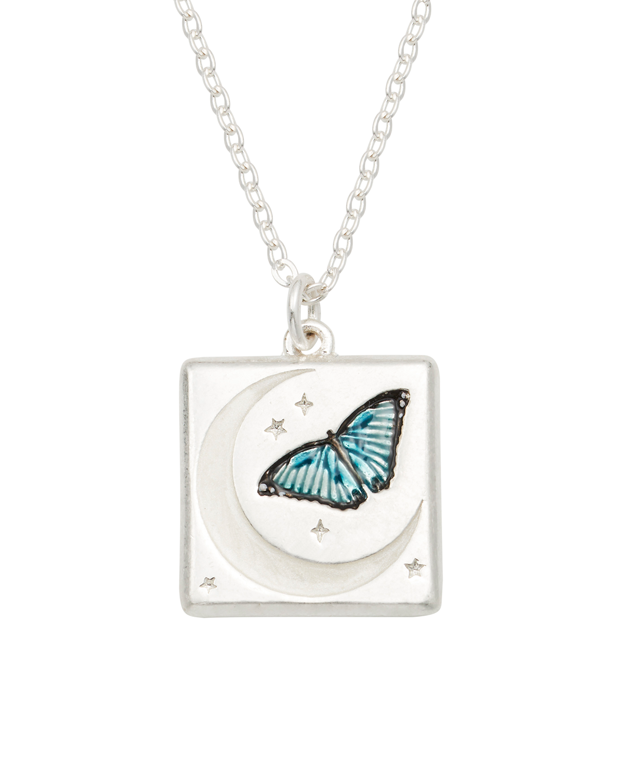 Butterfly & Moon in Silver