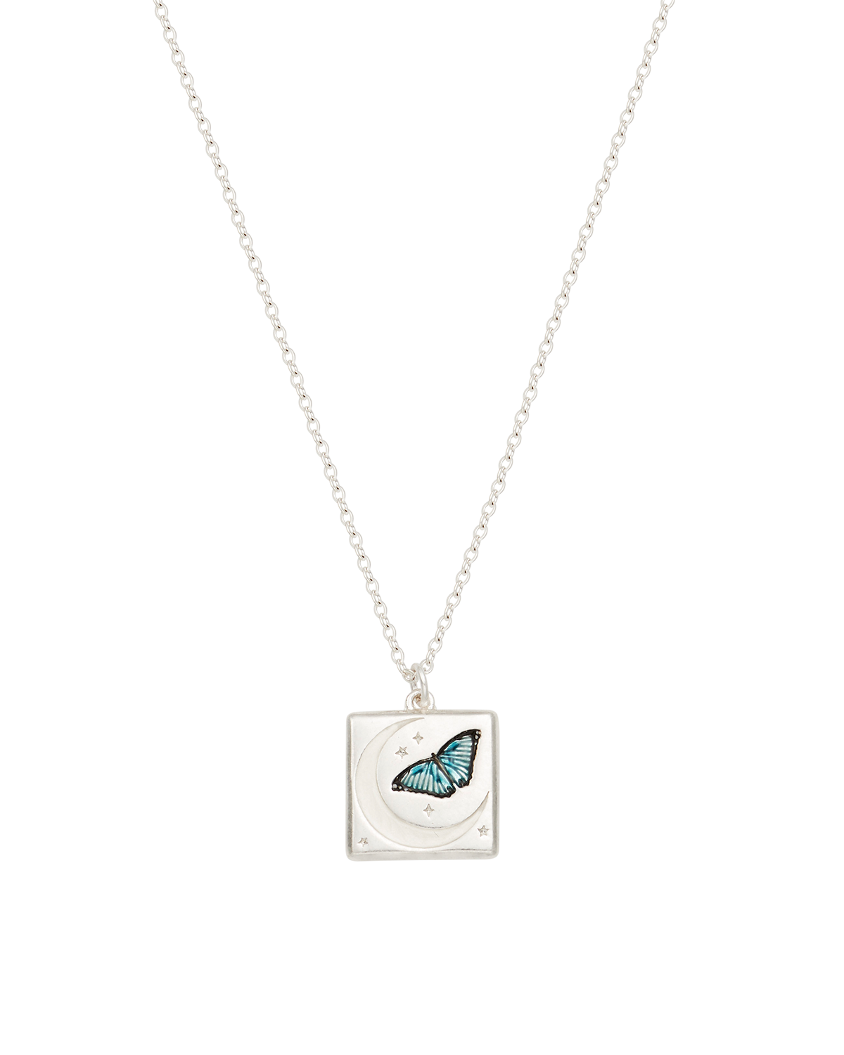 Butterfly & Moon in Silver