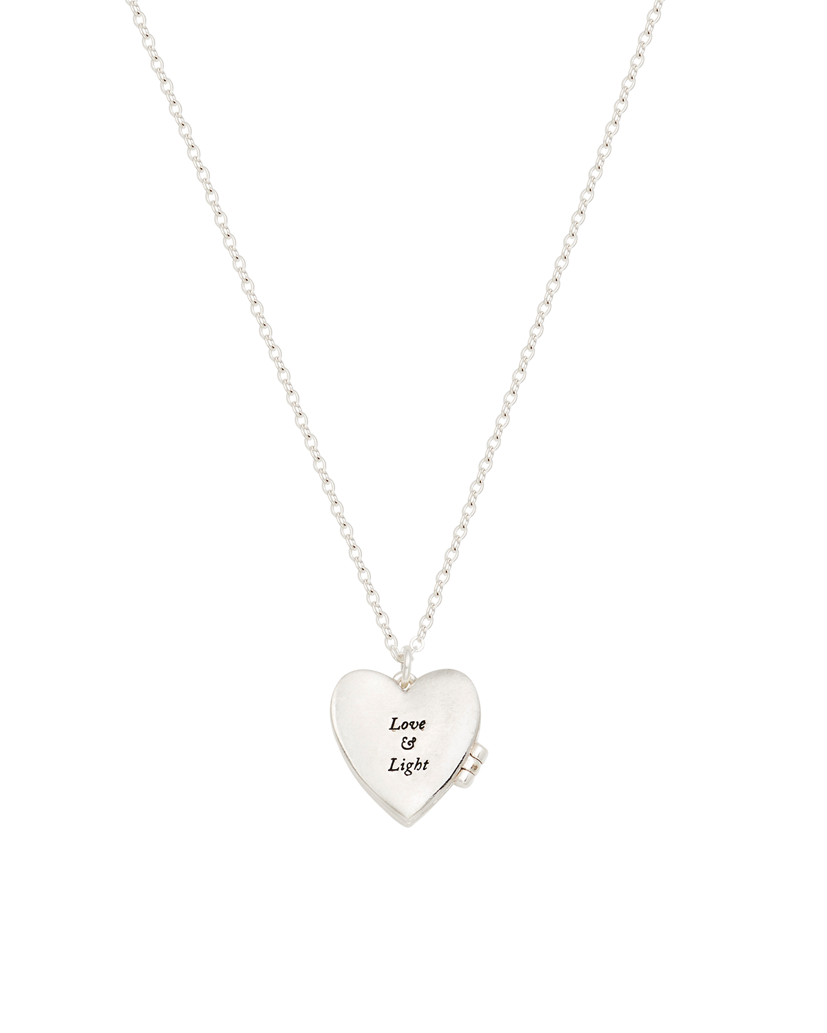 Selene Moon & Periwinkle Locket Necklace in Silver
