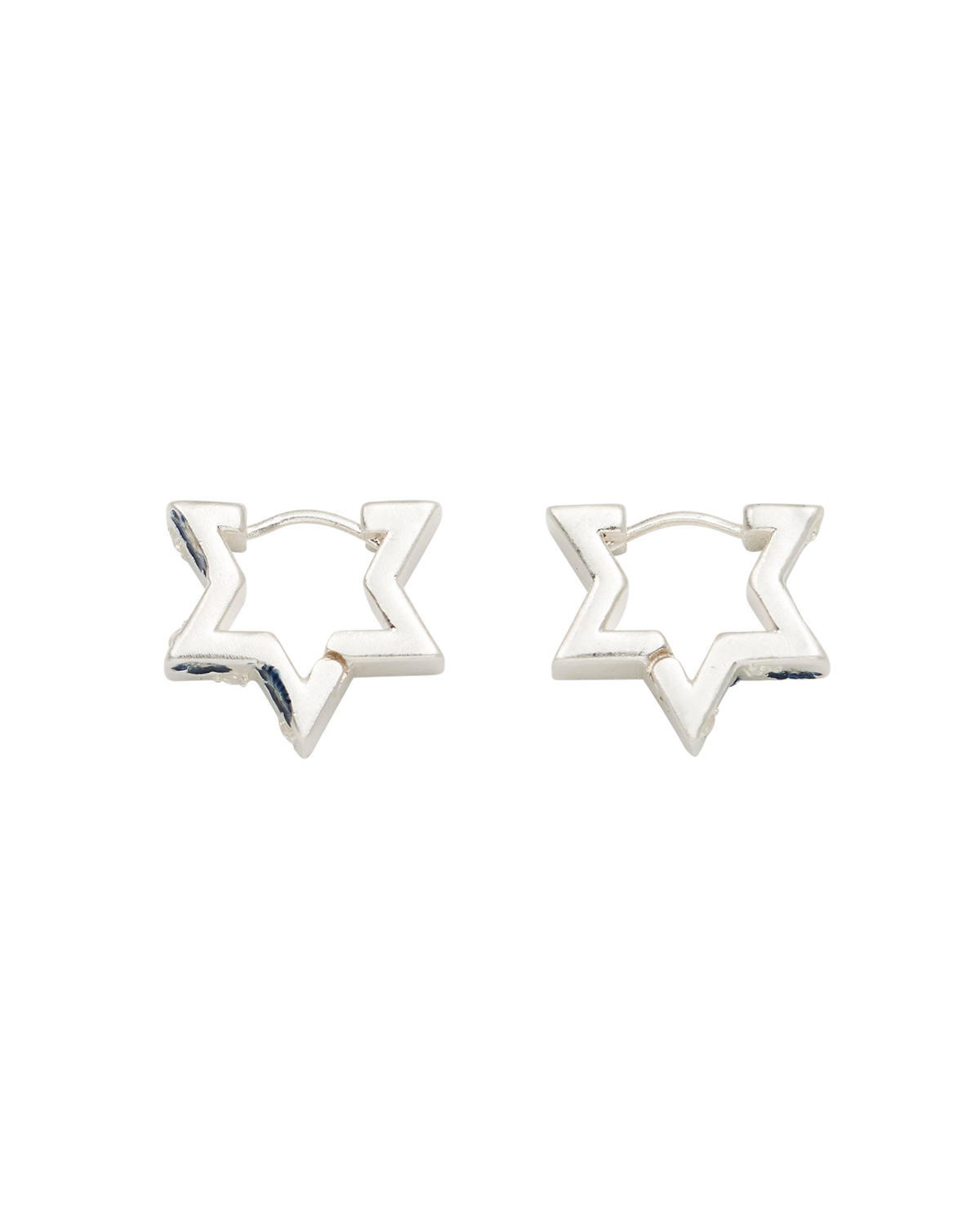 Larkspur Huggie Earrings in Silver