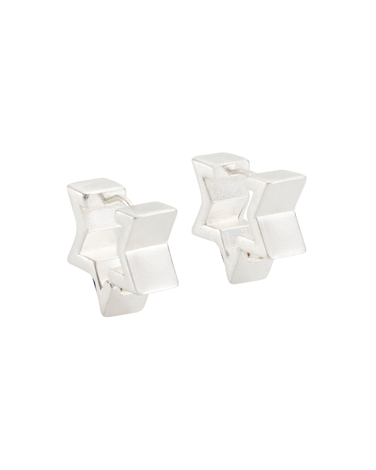 Larkspur Huggie Earrings in Silver