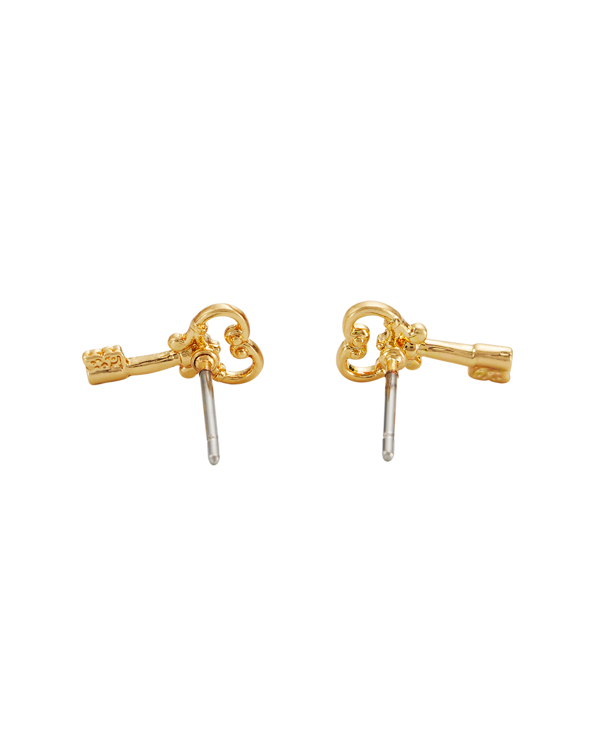 Key Stud Earrings in Gold