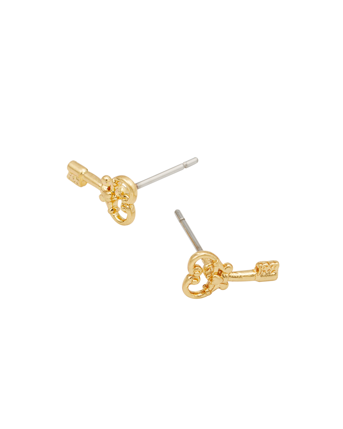 Key Stud Earrings in Gold