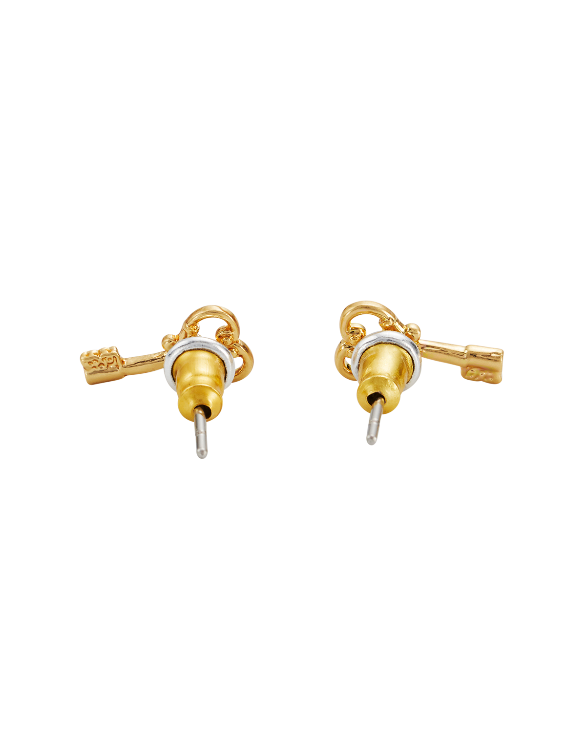 Key Stud Earrings in Gold