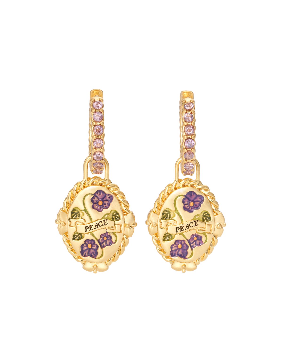 February Birthstone Violet Huggie Earrings