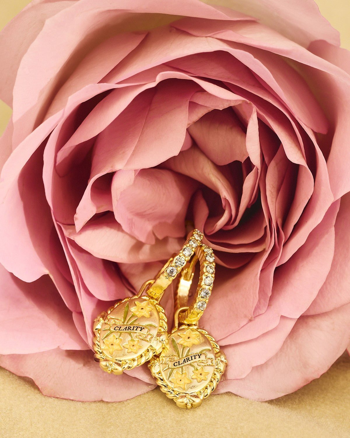 March Birthstone Daffodil Huggie Earrings