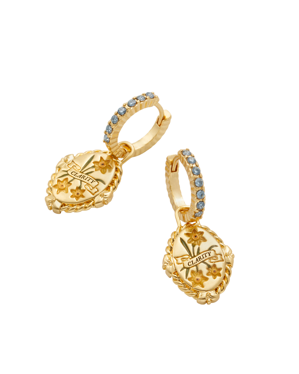 March Birthstone Daffodil Huggie Earrings