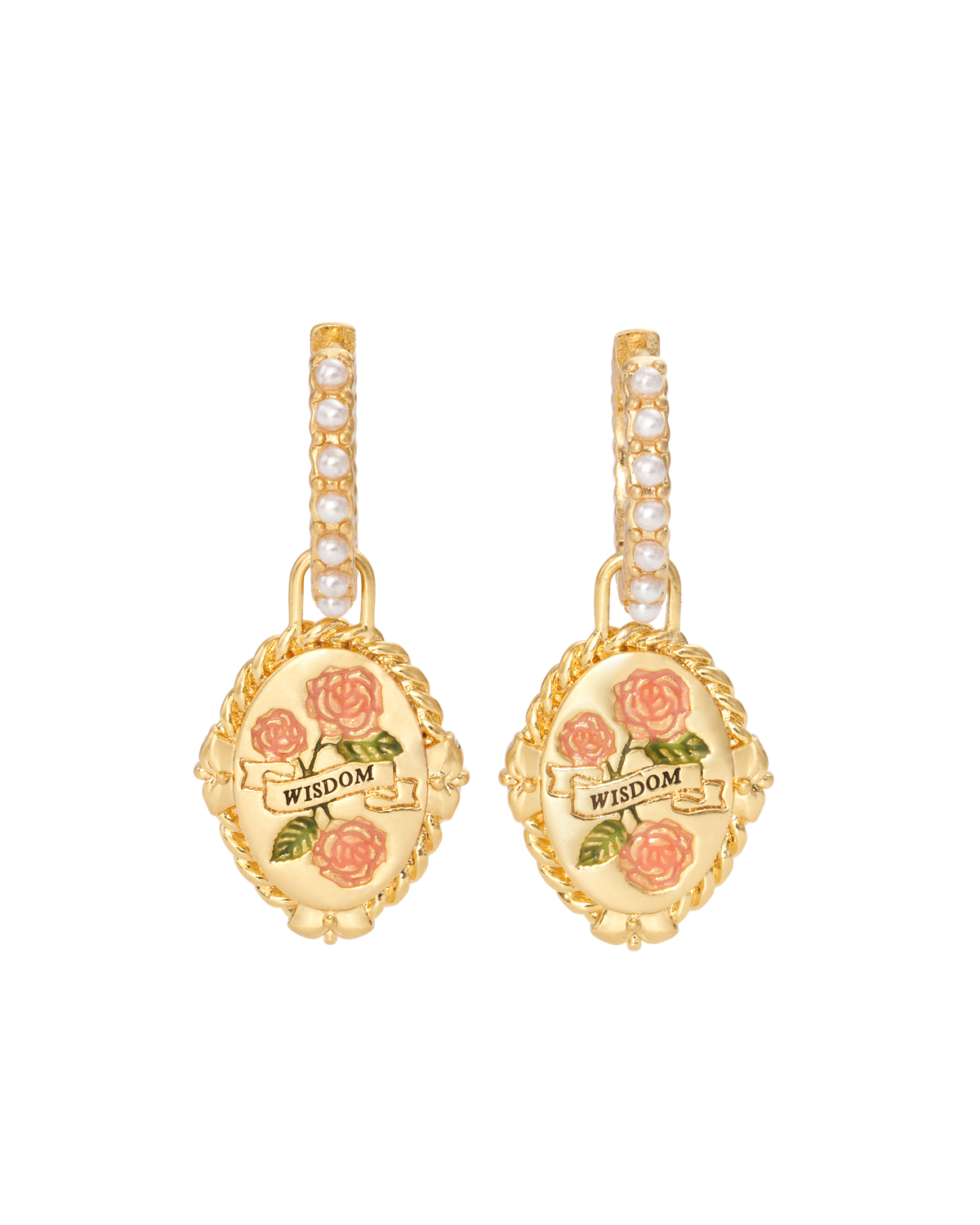June Birthstone Rose Huggie Earrings