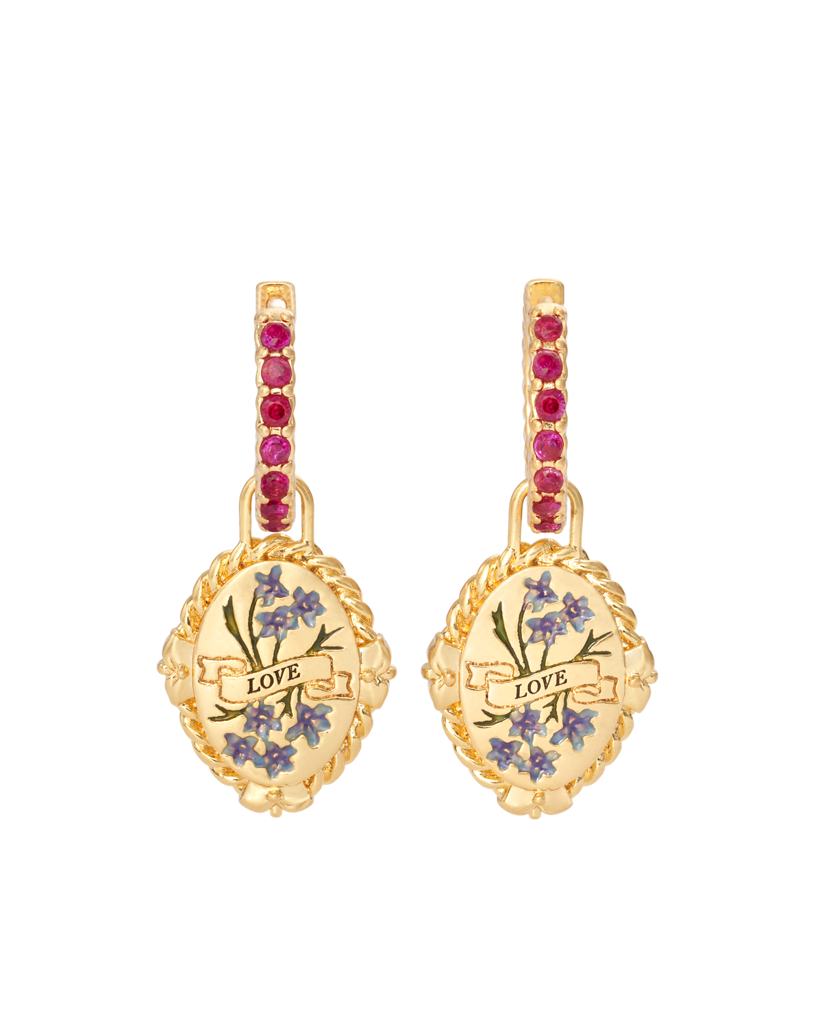 July Birthstone Larkspur Huggie Earrings
