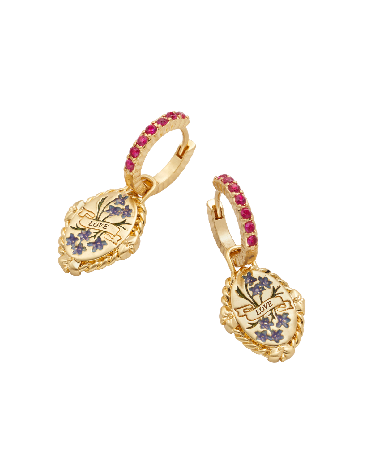 July Birthstone Larkspur Huggie Earrings
