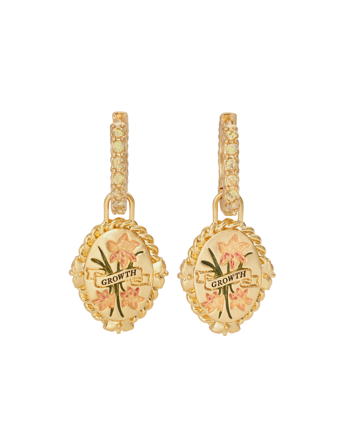 August Birthstone Gladiolus Huggie Earrings