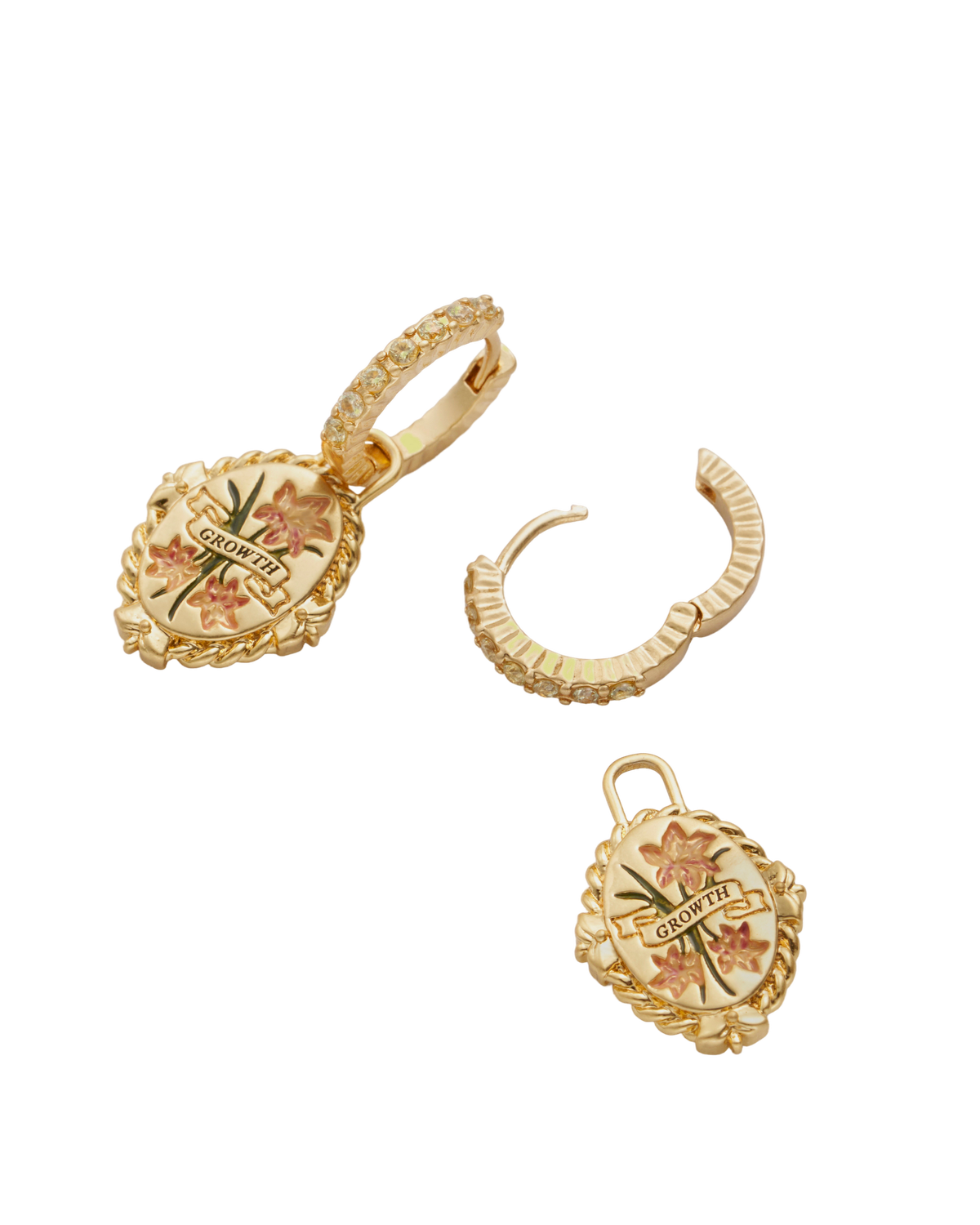 August Birthstone Gladiolus Huggie Earrings