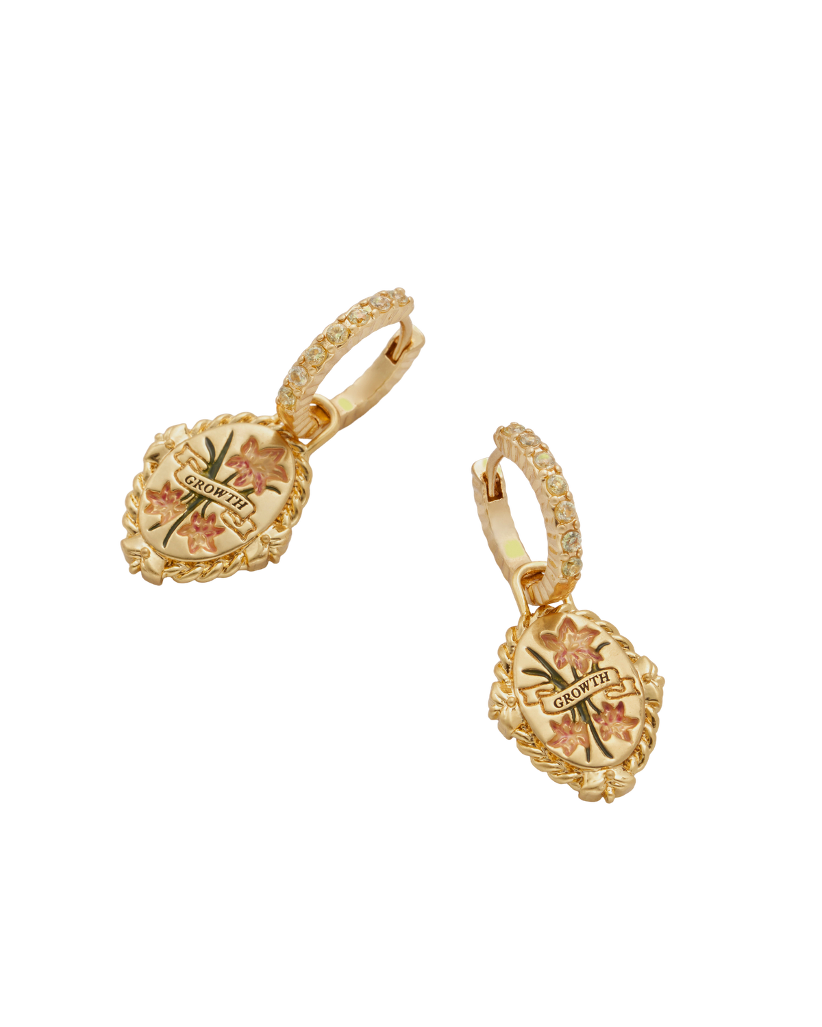 August Birthstone Gladiolus Huggie Earrings
