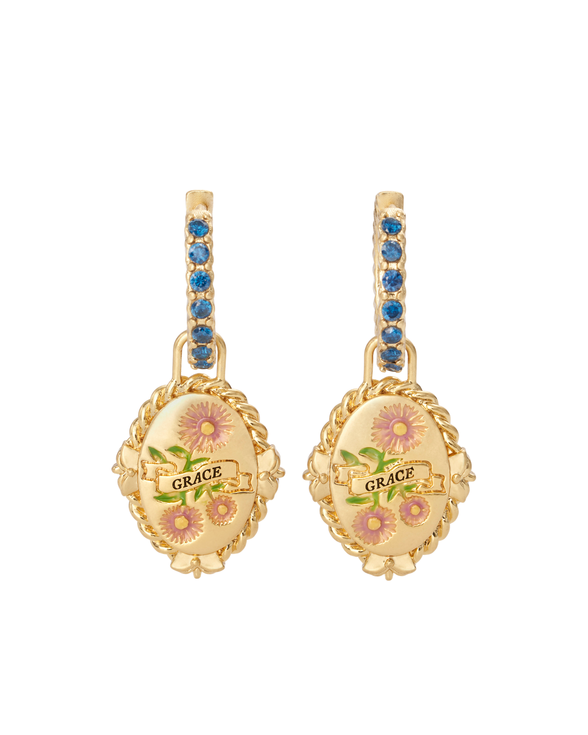 September Birthstone Aster Huggie Earrings