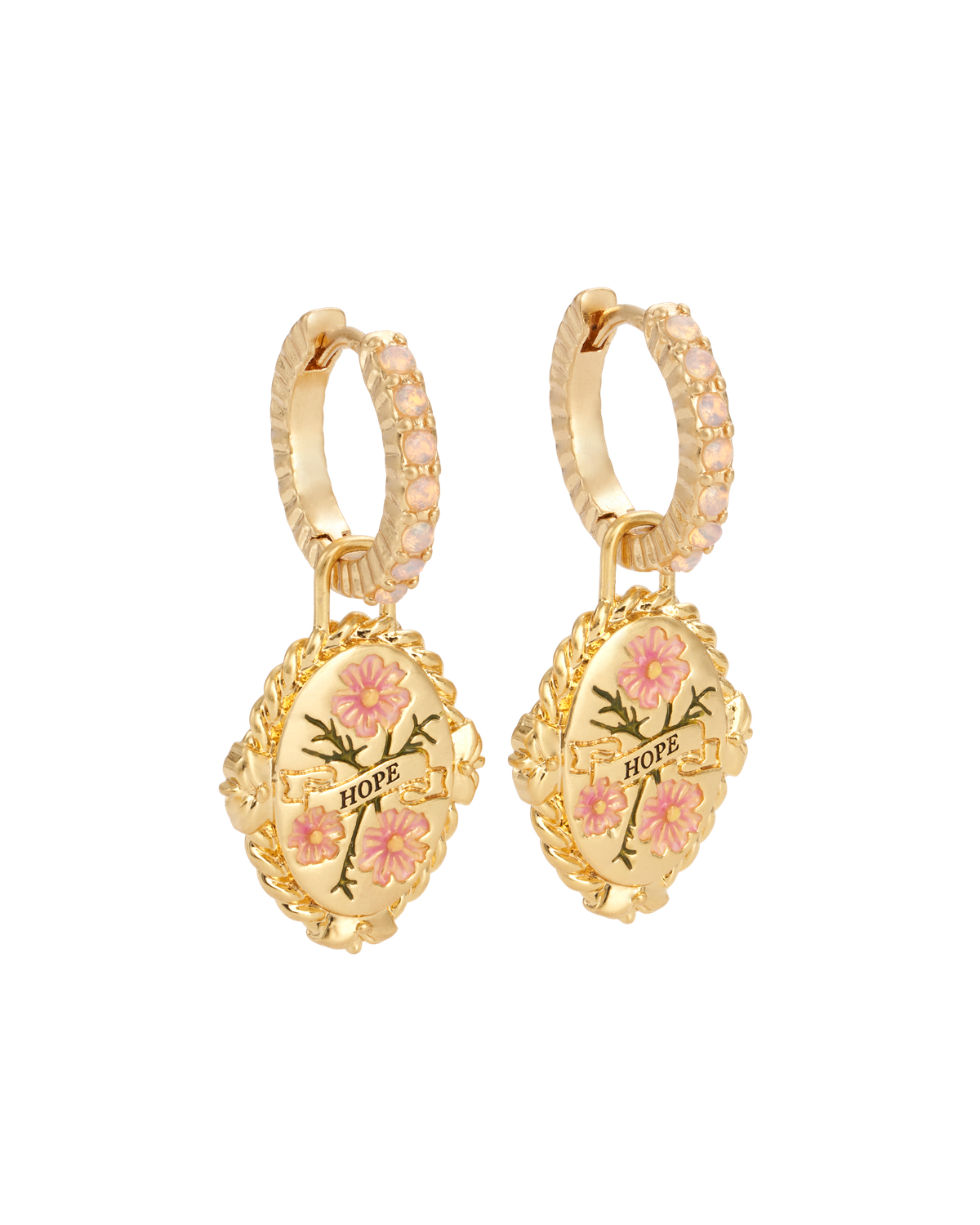 October Birthstone Cosmos Huggie Earrings