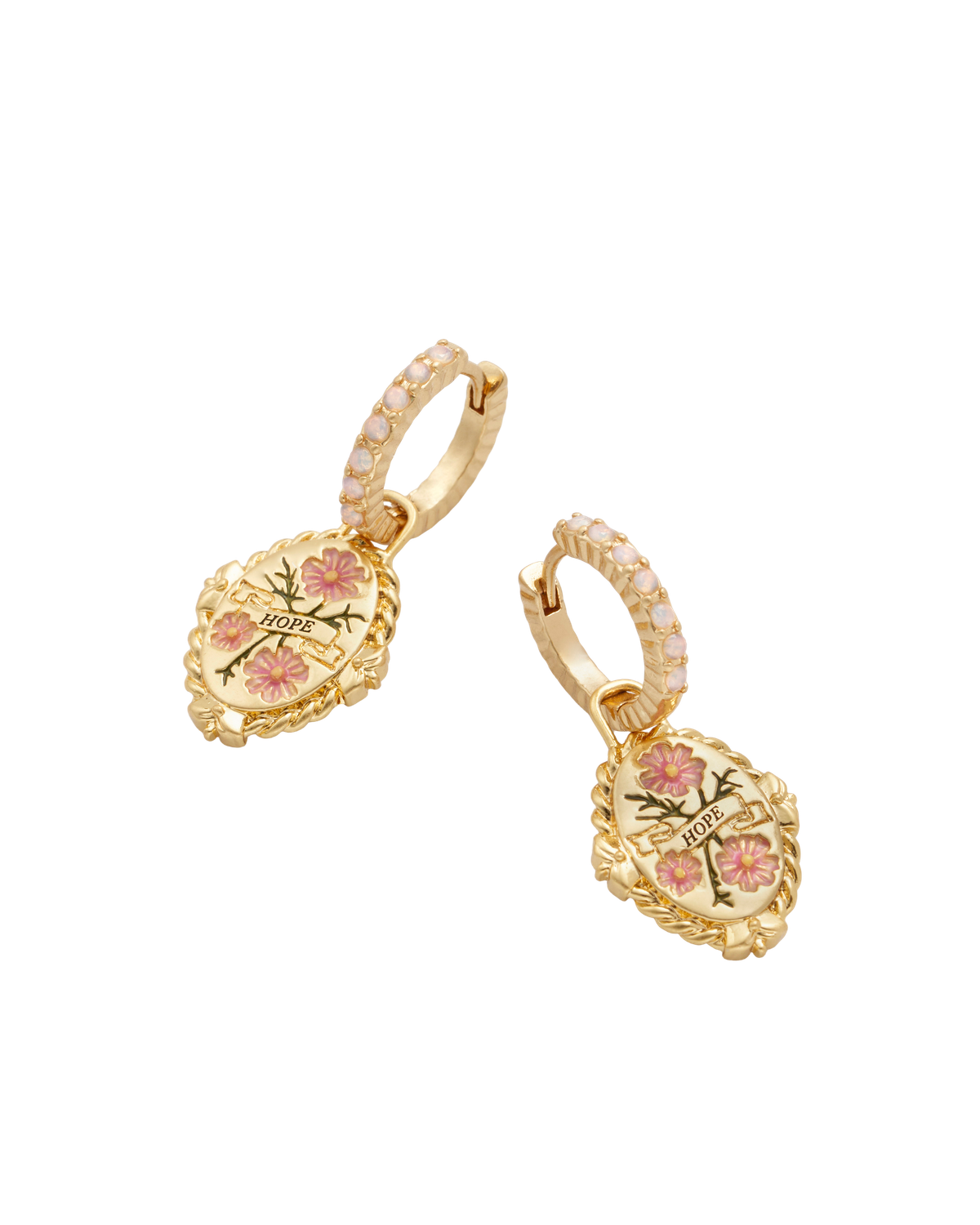 October Birthstone Cosmos Huggie Earrings