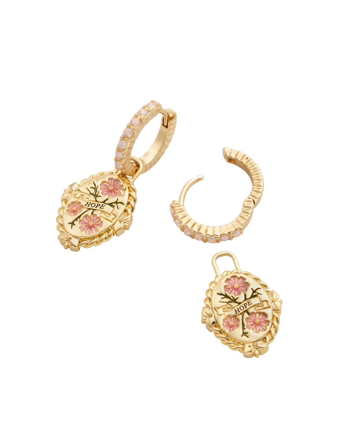 October Birthstone Cosmos Huggie Earrings