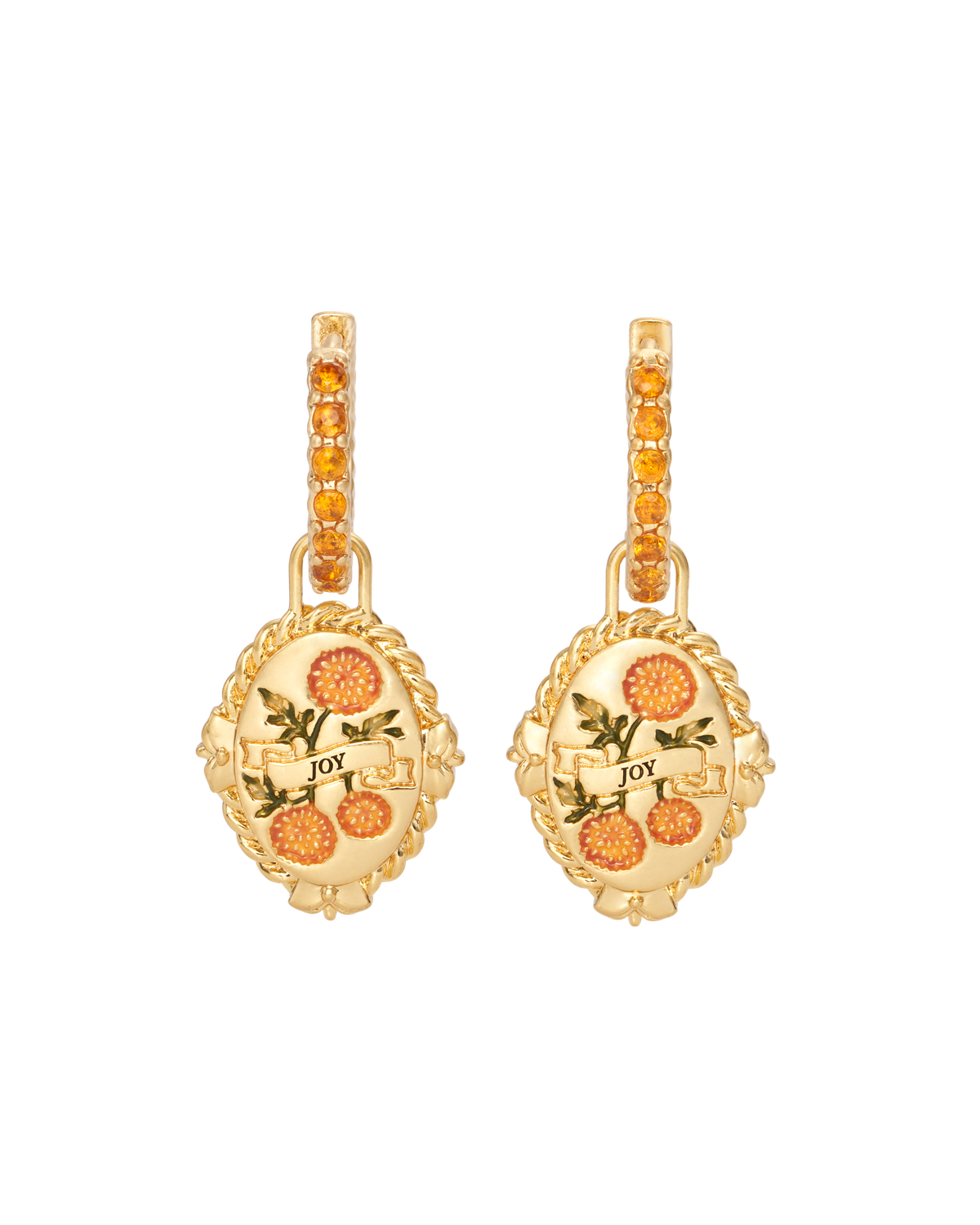 November Birthstone Chrysanthemum Huggie Earrings