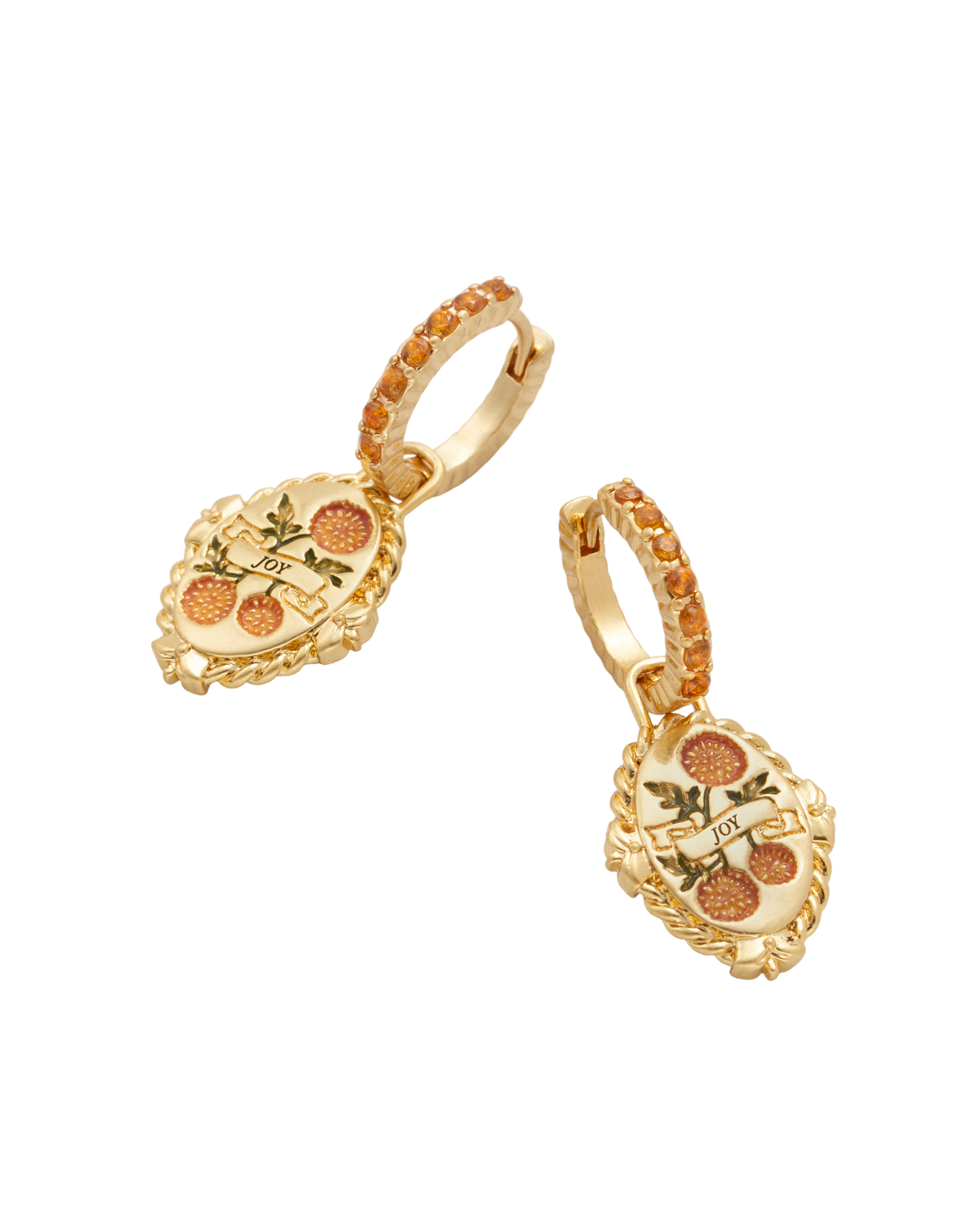 November Birthstone Chrysanthemum Huggie Earrings