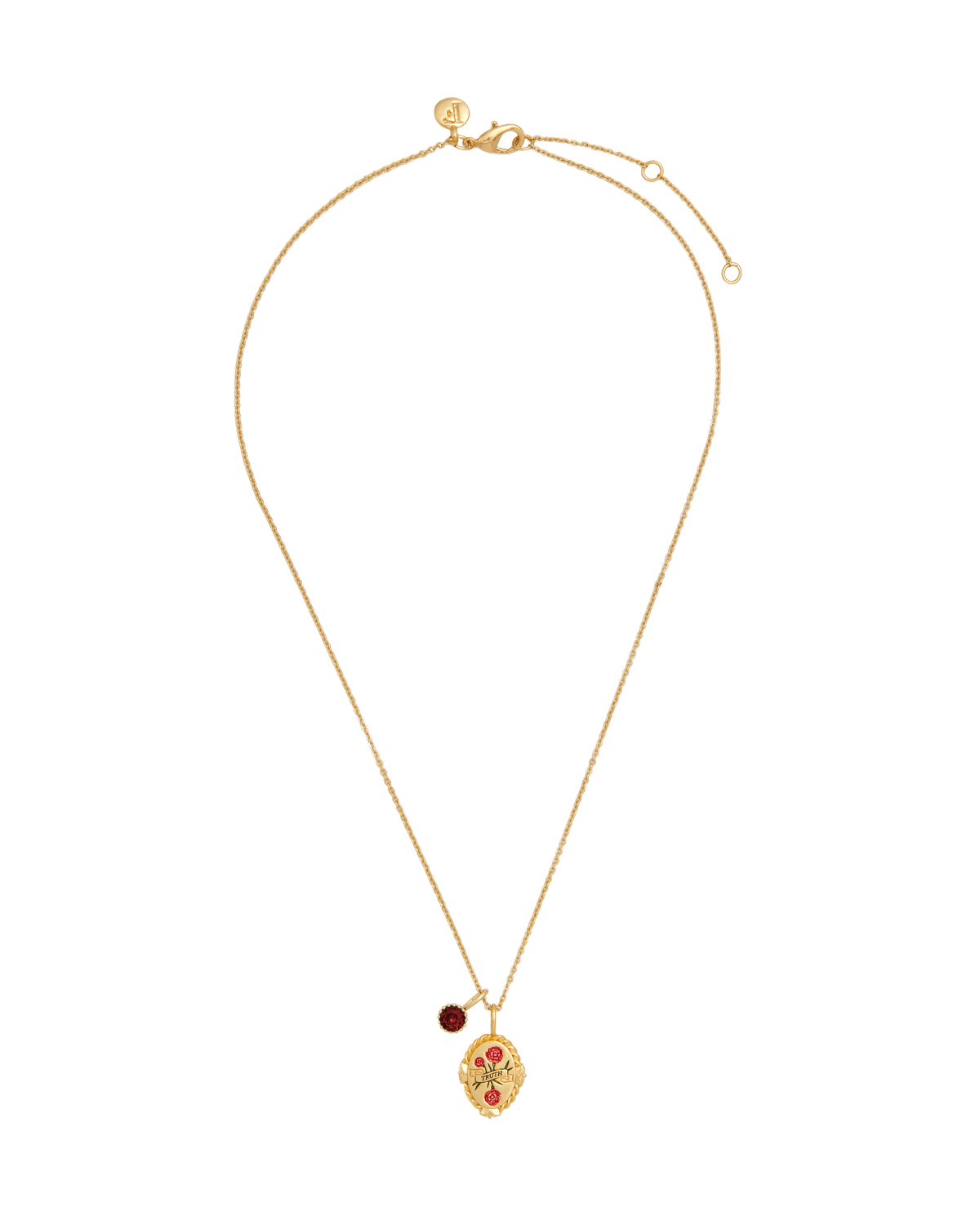 January Birthstone Carnation Charm Necklace