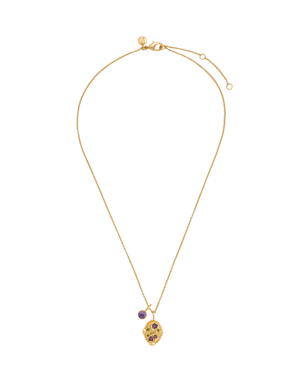 February Birthstone Violet Charm Necklace