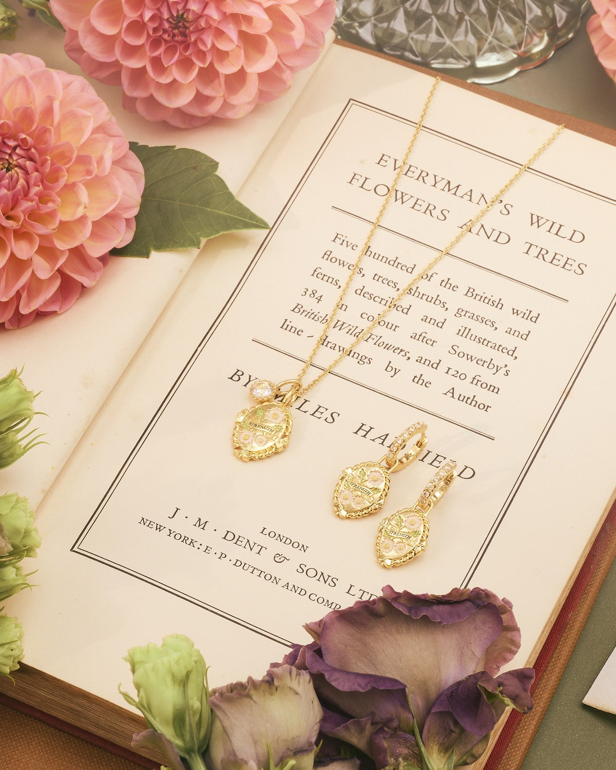 April Birthstone necklace and huggie earrings
