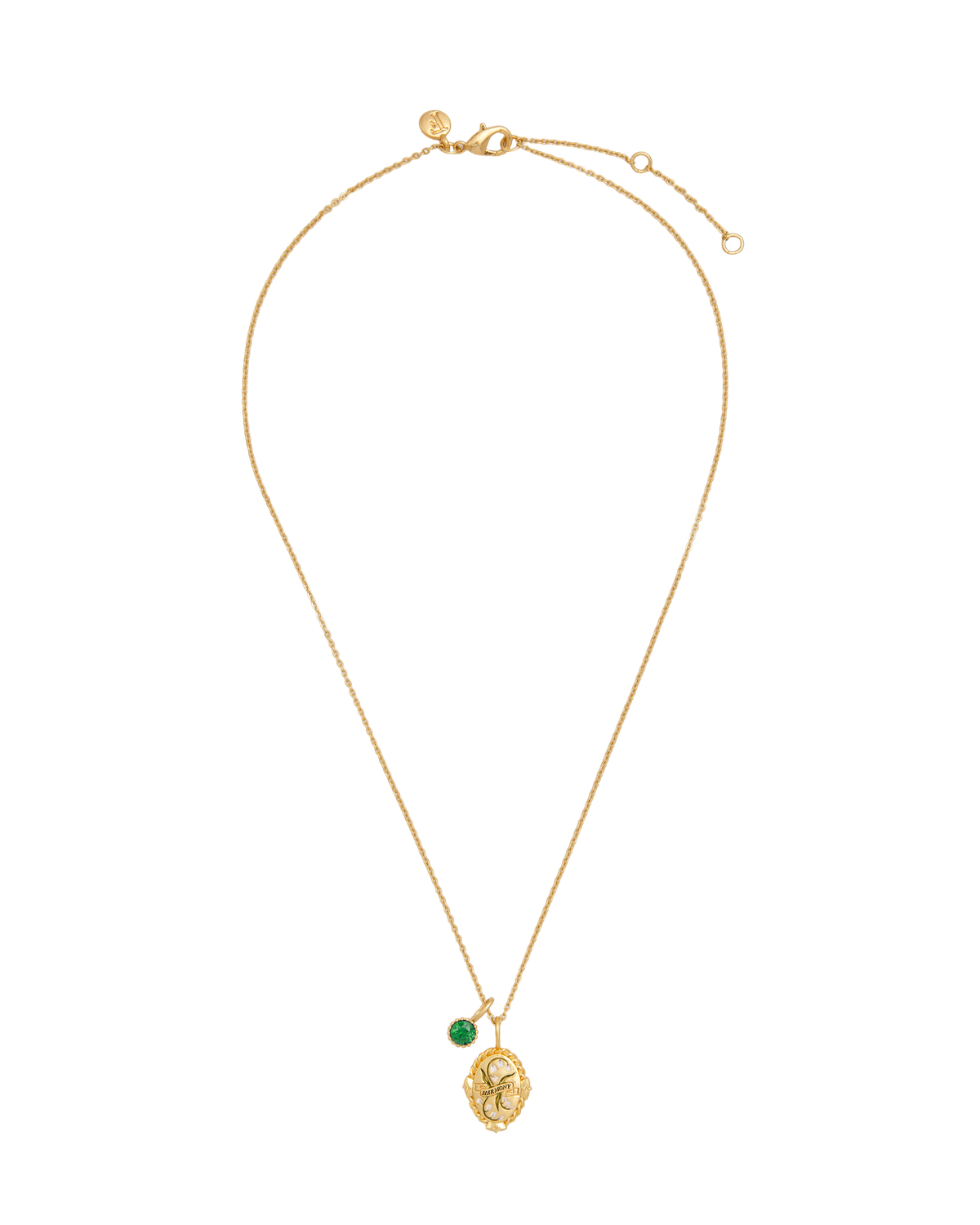 May Birthstone Lily of the Valley Charm Necklace