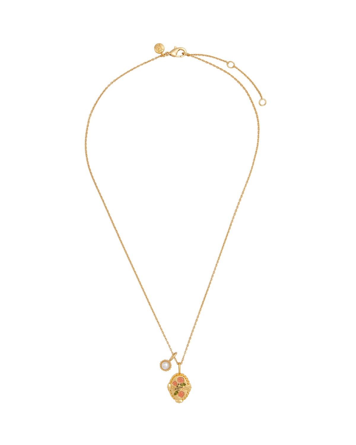 June Birthstone Rose Charm Necklace