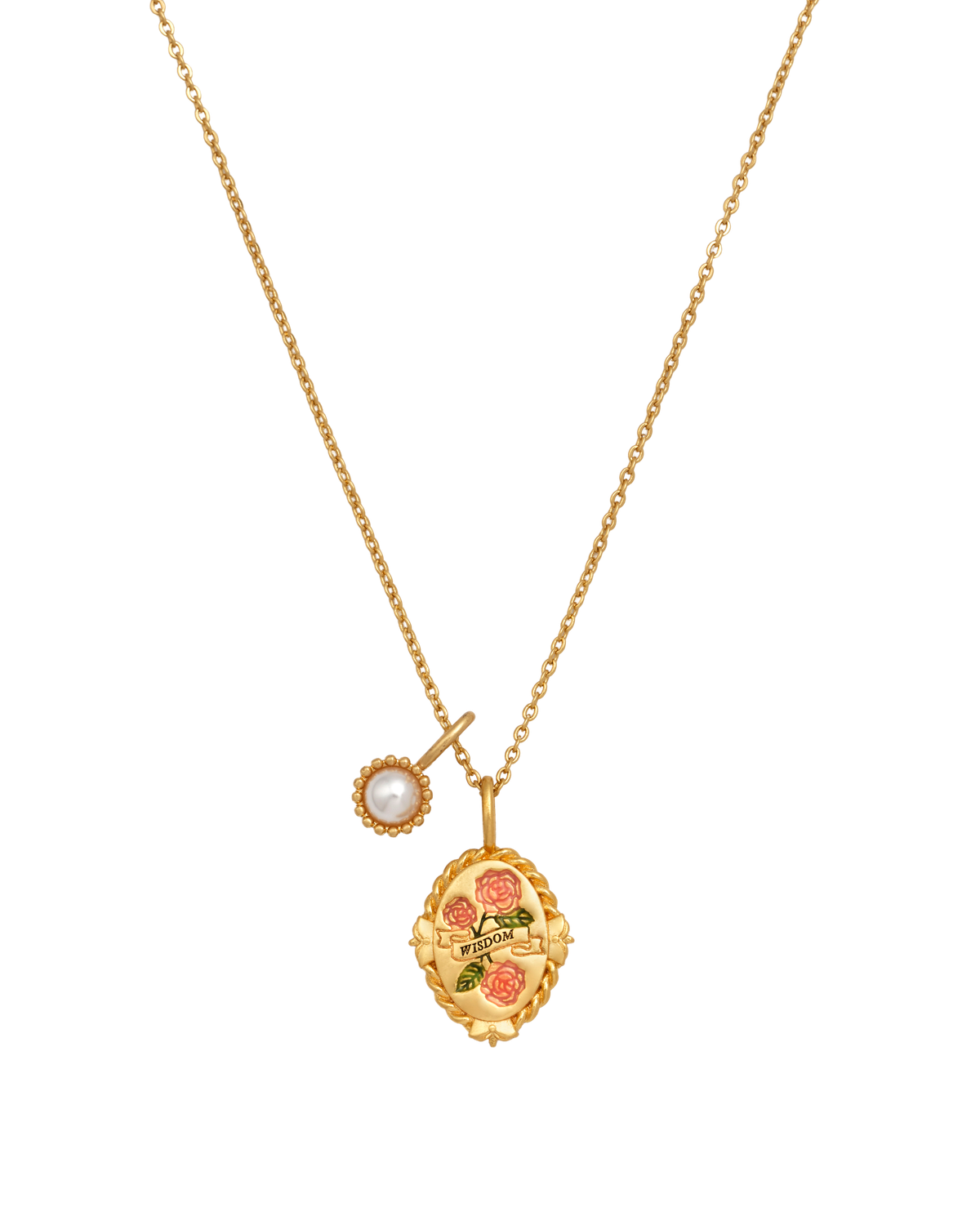 June Birthstone Rose Charm Necklace