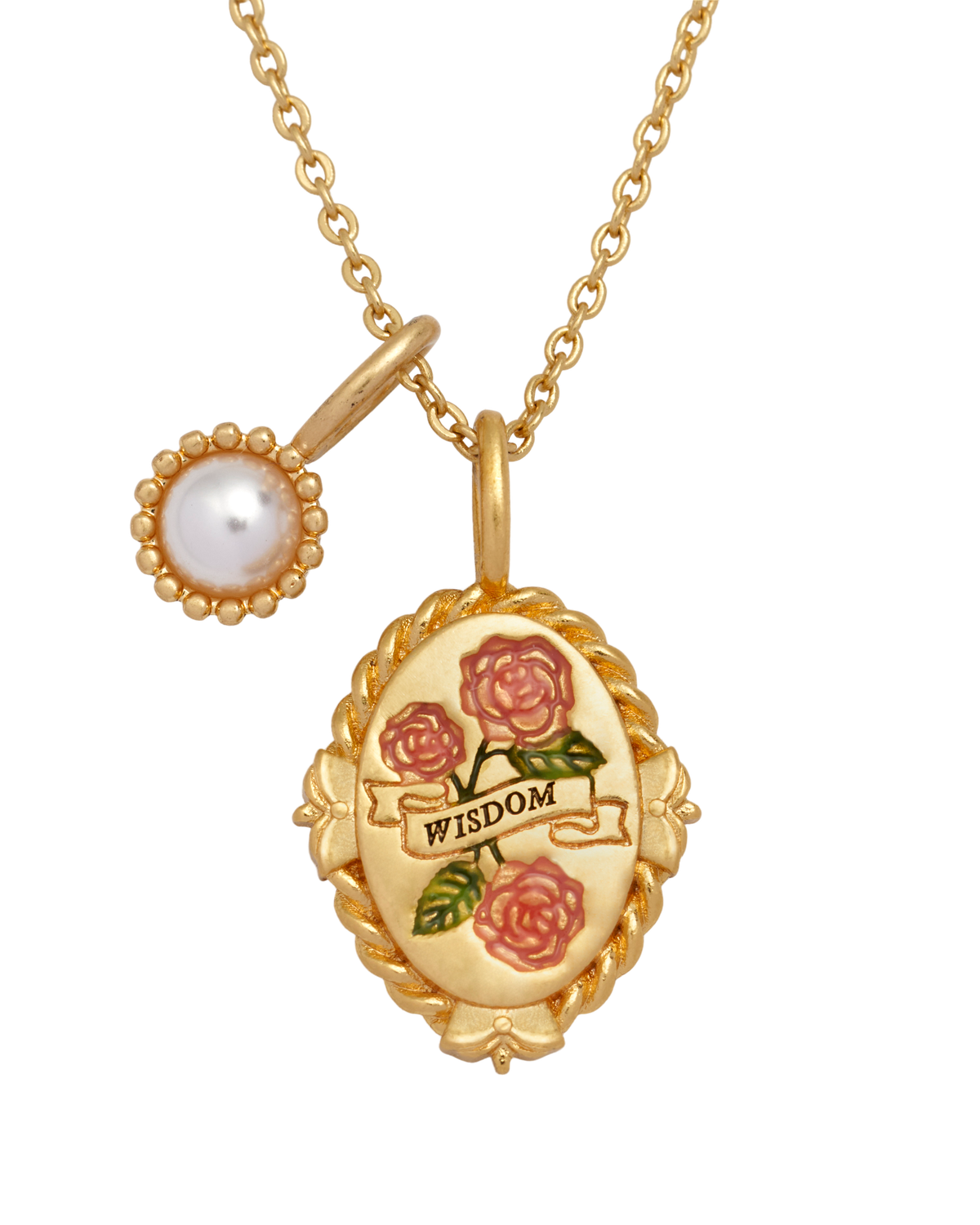 June Birthstone Rose Charm Necklace