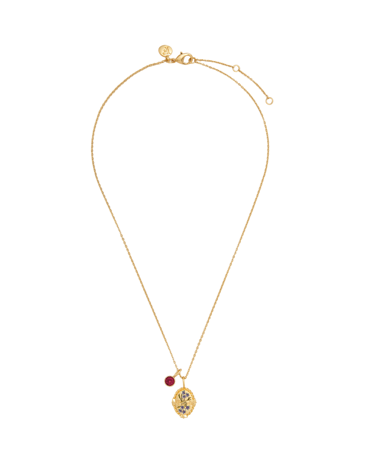 July Birthstone Larkspur Charm Necklace