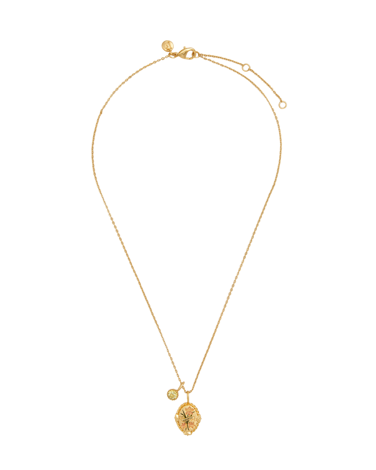 August Birthstone Gladiolus Charm Necklace