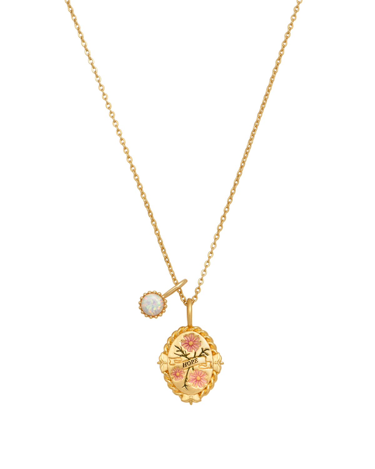 October Birthstone Cosmos Charm Necklace