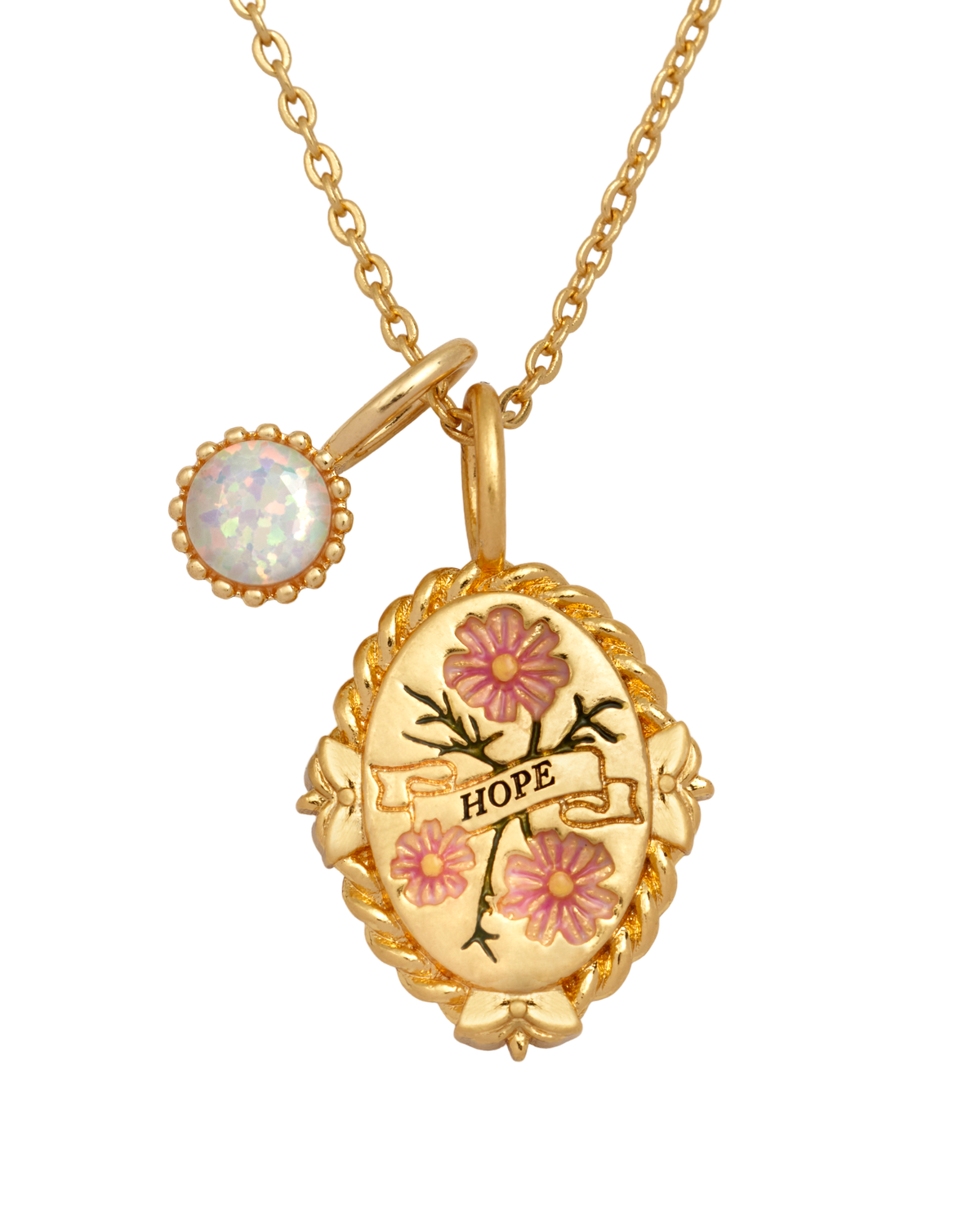 October Birthstone Cosmos Charm Necklace
